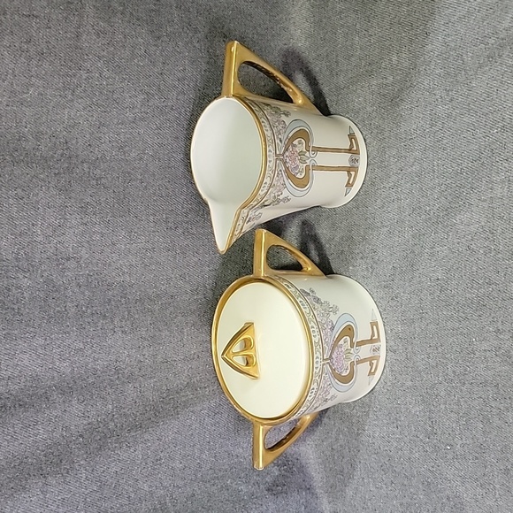 Set Of Art Deco Sugar Bowl And Creamer - Picture 2 of 9